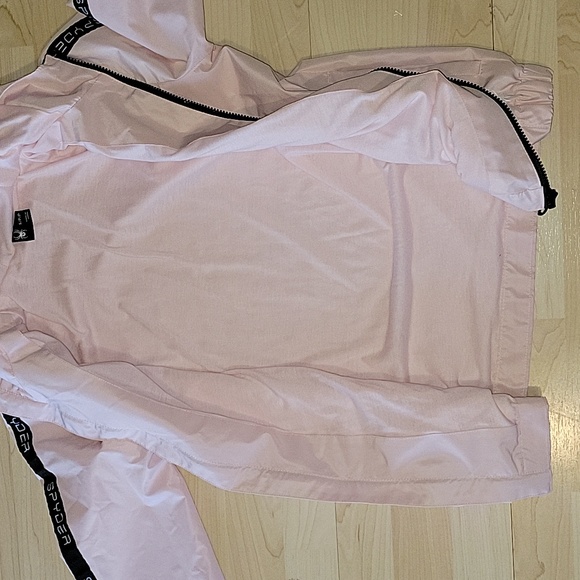 SPYDER PINK OUTDOOR WINDBREAKER  ZIP UP HOODED LINED JACKET SMALL - Picture 7 of 10